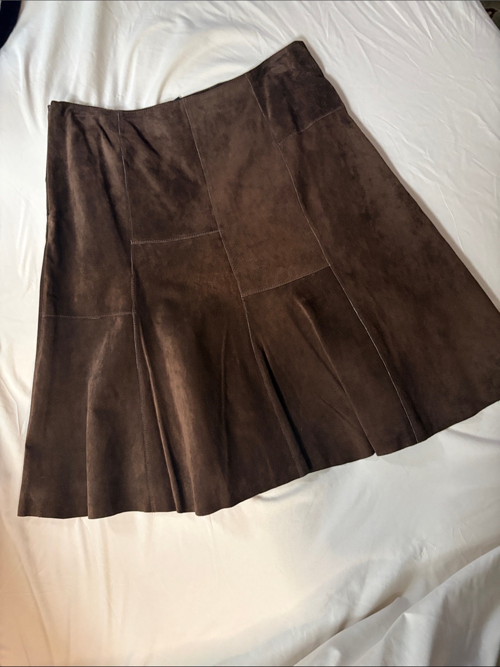 Axcess Dark Brown Suede A-Line Panel Skirt